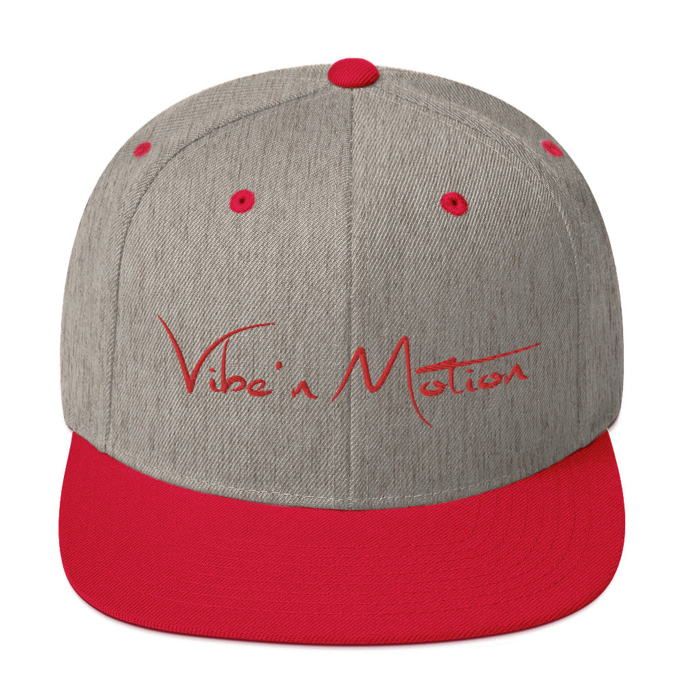 Gray/Red Snapback Cap