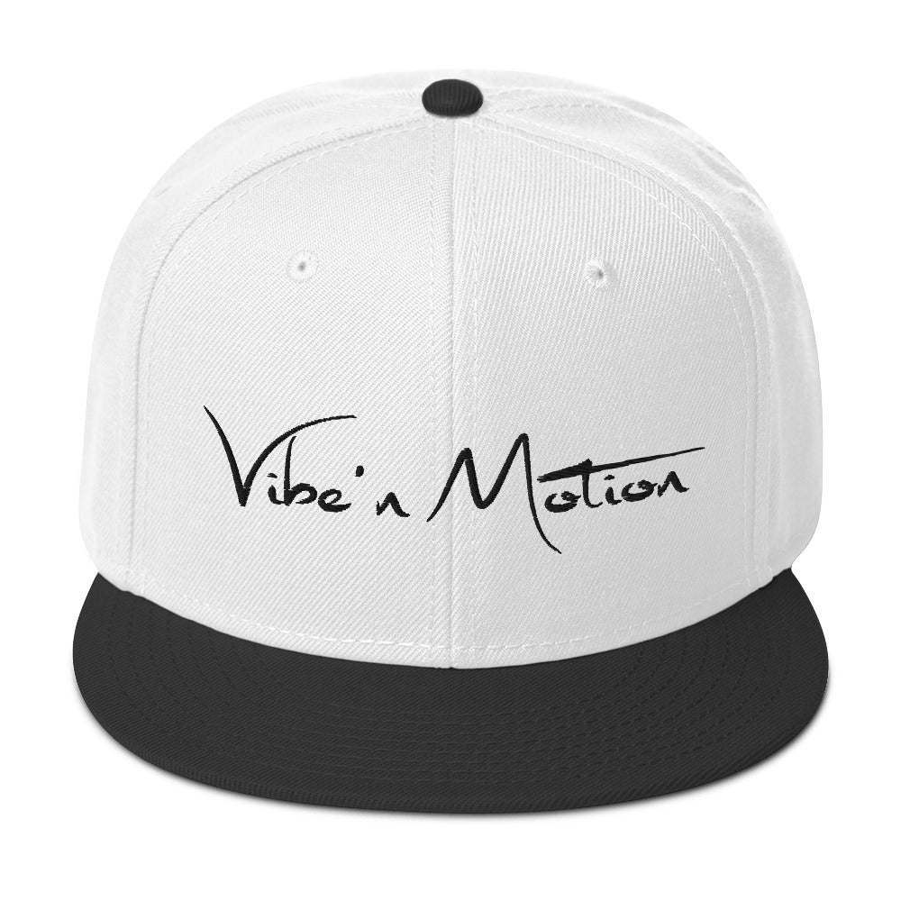 White/Black Snapback Cap